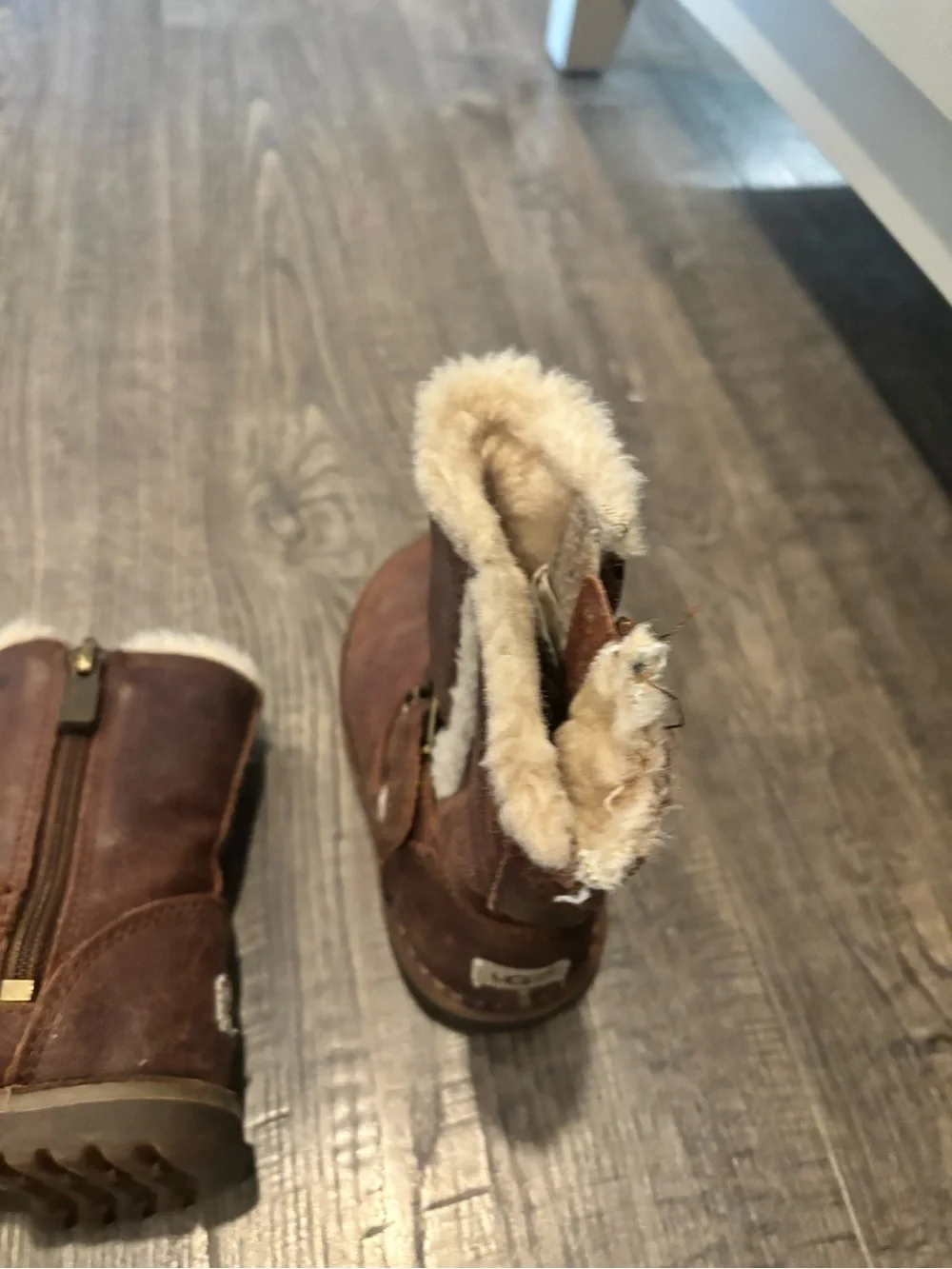 Uggs Toddler Kids Brown Faux-Sheepskin Lined Winter Boots